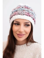 Dámská zimní vlněná čepice s ozdobnými krystalky K399 černá