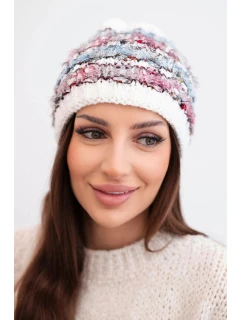 Dámská zimní vlněná čepice s ozdobnými krystalky K399 černá