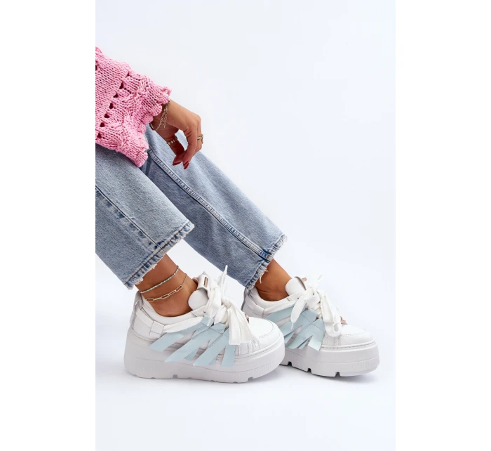 Tenisky S Masivní Platformou Modré Zazoo 2F-7033