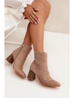 Dámské Botky Z Eko Semiše Na Podpatku Se Zámkem Béžové Zelita Dámské Botky Z Eko Semiše Na Podpatku Se Zámkem Béžové Zelita