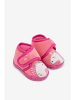 Dětské pantofle na suchý zip fuchsiové model 21794041 - Boto Dětské pantofle na suchý zip fuchsiové model 21794041 - Boto