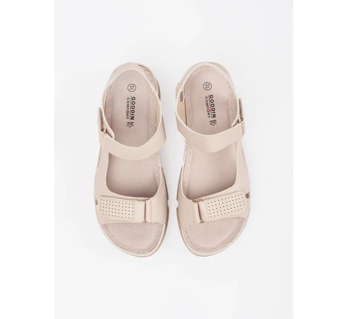 Originální hnědé dámské  sandály bez podpatku