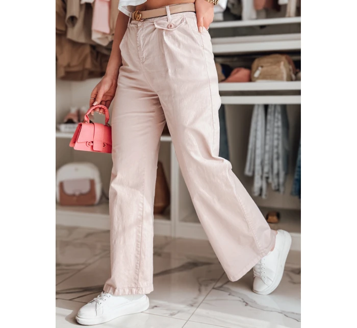 Dámské kalhoty s širokými nohavicemi MOBISKA růžová FashionStreet UY2620