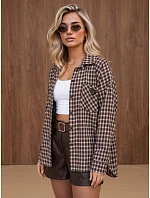 Koszula damska bawełniana w brązowa model 22542369 - FashionStreet Koszula damska bawełniana w brązowa model 22542369 - FashionStreet