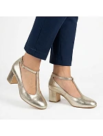 Třpytivé zlaté lodičky s páskem Mascara 834283