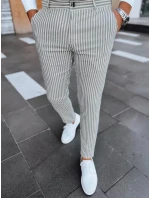 Pánské pruhované světle šedé kalhoty FashionStreet chinos UX3984