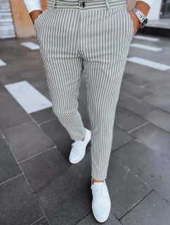 Pánské pruhované světle šedé kalhoty FashionStreet chinos UX3984
