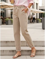 damskie z wysokim stanem beżowe model 22126319 - FashionStreet