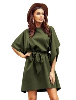 SOFIA - Dámské motýlkové šaty v khaki barvě 287-13
