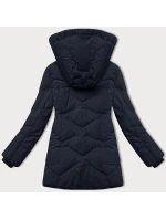 Tmavě modrá dámská zimní bunda s odepínací kapucí LHD (LHD-24577)