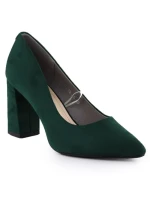 Zelené semišové lodičky na jehlovém podpatku Sergio Leone PB216