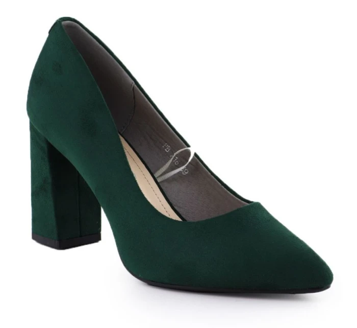 Zelené semišové lodičky na jehlovém podpatku Sergio Leone PB216