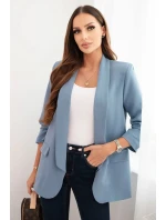 Dámská sako bez zapínání s podšívkou S/M džínová