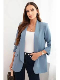 Dámská sako bez zapínání s podšívkou S/M džínová