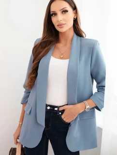 Dámská sako bez zapínání s podšívkou S/M džínová