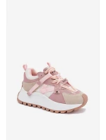 Tenisky na platformě z přírodního semiše model 22095134 růžové - Goe