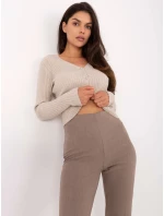 Spodnie IT SP model 21302508 ciemny bezowy - FPrice Spodnie IT SP model 21302508 ciemny bezowy - FPrice