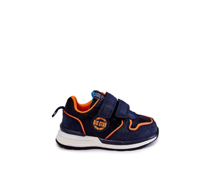 Dětská sportovní obuv na suchý zip Memory Foam System Big Star KK374183 Námořnická modrá