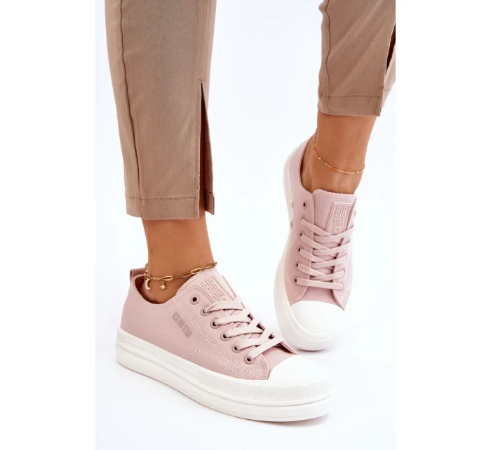 Nízké šněrovací tenisky Big Star LL274970 Nude Nízké šněrovací tenisky Big Star LL274970 Nude