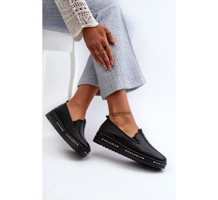 Kožené Dámské Boty Na Platformě S.Barski černá Kožené Dámské Boty Na Platformě S.Barski černá