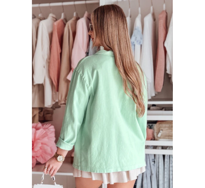 Dámská košilová bunda oversize OVERBOR mint FashionStreet TY4891 Dámská košilová bunda oversize OVERBOR mint FashionStreet TY4891