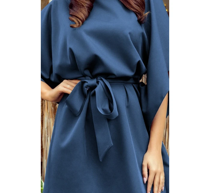 SOFIA - Světle modré dámské motýlkové šaty 287-7 SOFIA - Světle modré dámské motýlkové šaty 287-7