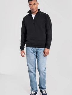 Fruit of the Loom Iconic Premium Zip Neck Sweat Těžká mikina s 1/4 zipem 16.2288 black