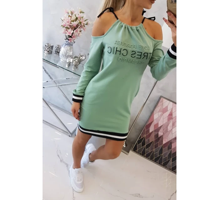 Tres Chic tmavě mátové šaty