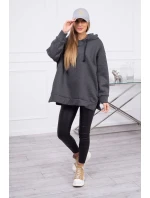 Zateplená mikina se zipem na boku grafitová