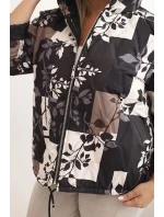 Dámská bunda Plus Size s kapucí a prodlouženým zadním dílem černá