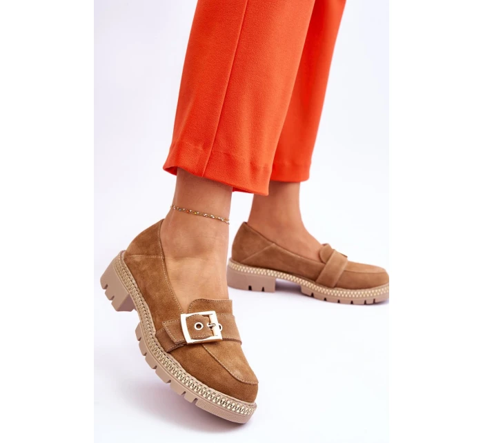 Módní semišové mokasíny tmavě béžové Eloisa Módní semišové mokasíny tmavě béžové Eloisa