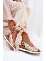 Kožené Sandály Na  Zlaté model 21693568 - Artiker