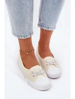 Dámské tenisky s výšivkou model 21693757 béžové - Lee Cooper Dámské tenisky s výšivkou model 21693757 béžové - Lee Cooper