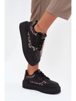 Dámské tenisky na platformě Big Star model 21706532 leopardí černé - Big Star Shoes