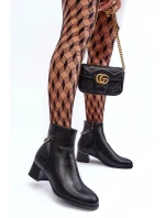 Dámské kotníkové boty s nízkým podpatkem JC101P Černá - Seastar