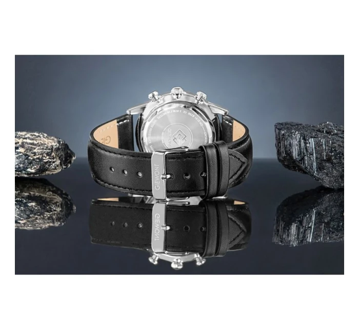 Pánské hodinky Giewont Chronograph Sapphire Black Silver GW5630-A2