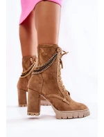 Semišové šněrovací boty Lewski Shoes model 21599591 / G Béžove - Boto Semišové šněrovací boty Lewski Shoes model 21599591 / G Béžove - Boto