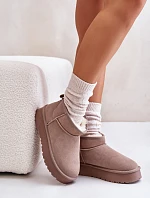 Moderní nízké zimní boty z semiše v khaki Nucca