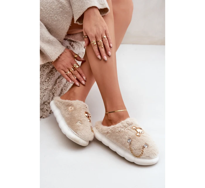 Kožené Pantofle S Béžové model 21680845 - Boto Kožené Pantofle S Béžové model 21680845 - Boto