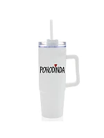POHODINDA - bílá cestovní termoska s průhledným víčkem 900 ml POHODINDA - bílá cestovní termoska s průhledným víčkem 900 ml