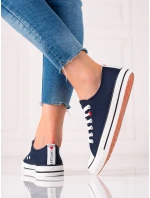 Jedinečné dámské  tenisky modré bez podpatku