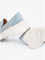 Výborné  polobotky dámské modré platforma