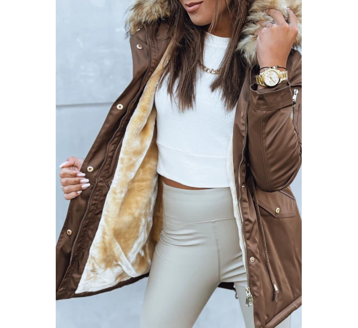 Dámská zimní bunda parka hnědá Dstreet model 21971014 - FashionStreet