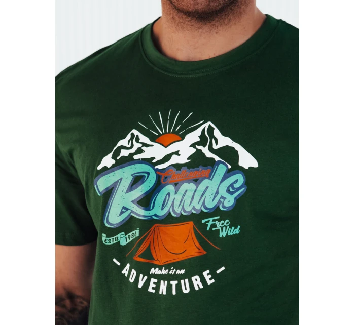 Pánské zelené tričko s potiskem Dstreet model 21973738 - FashionStreet