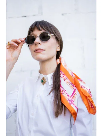 Saténová kostkovaná šála model 21066673 - Art of polo