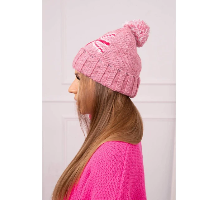 Dámská čepice s bambulí Elizabeth K386 tmavě růžová Dámská čepice s bambulí Elizabeth K386 tmavě růžová