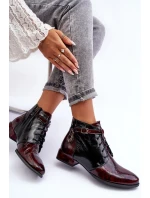Dámské kožené boty Trzewiki Maciejka 5743A-23 Bordó