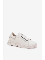 Kožené dámské polobotky Vinceza 41493 Bílé