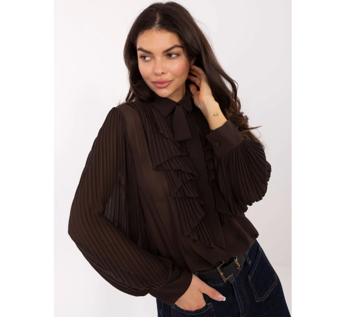 Koszula MI KS model 21730883 ciemny brązowy - FPrice Koszula MI KS model 21730883 ciemny brązowy - FPrice