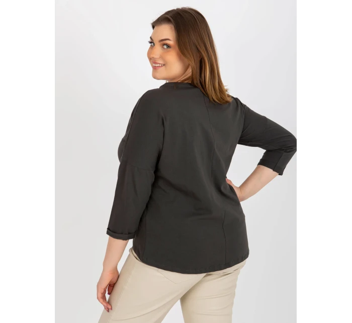 Dámská halenka RV BZ 8484.15P tmavá khaki - FPrice